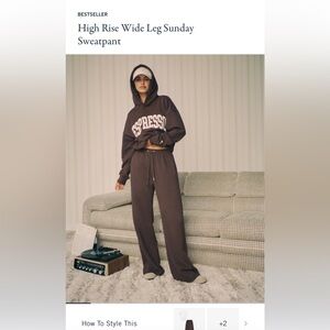 Abercrombie & Fitch High Rise Wide Leg Sweatpant